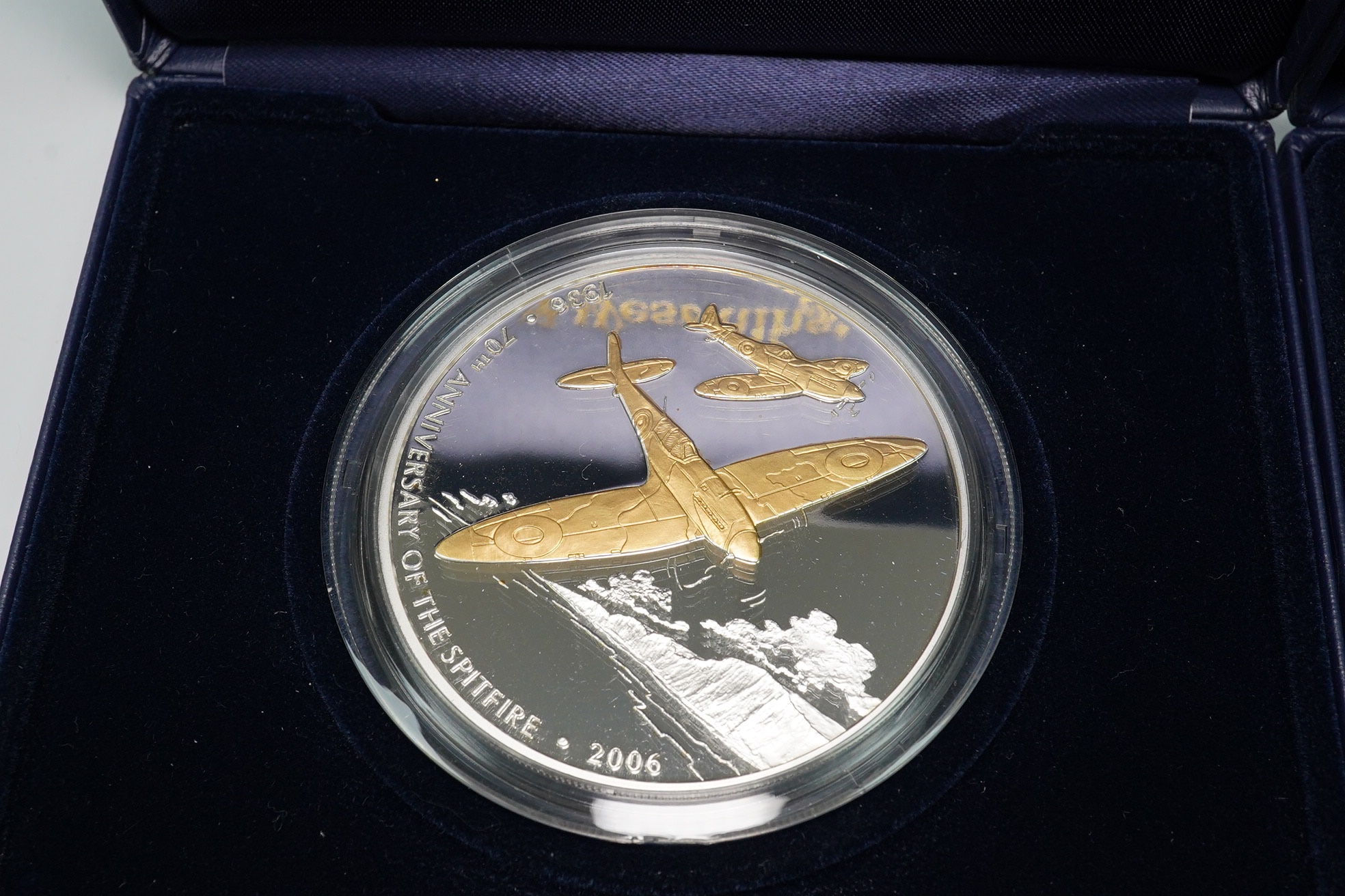 Westminster mint, three 5oz. silver commemorative medals; 2005 red arrows 40 years of excellence, 2006 70th anniversary of the Spitfire, and 2006 the 90th anniversary of the Battle of the Somme, in cases of issue with ce